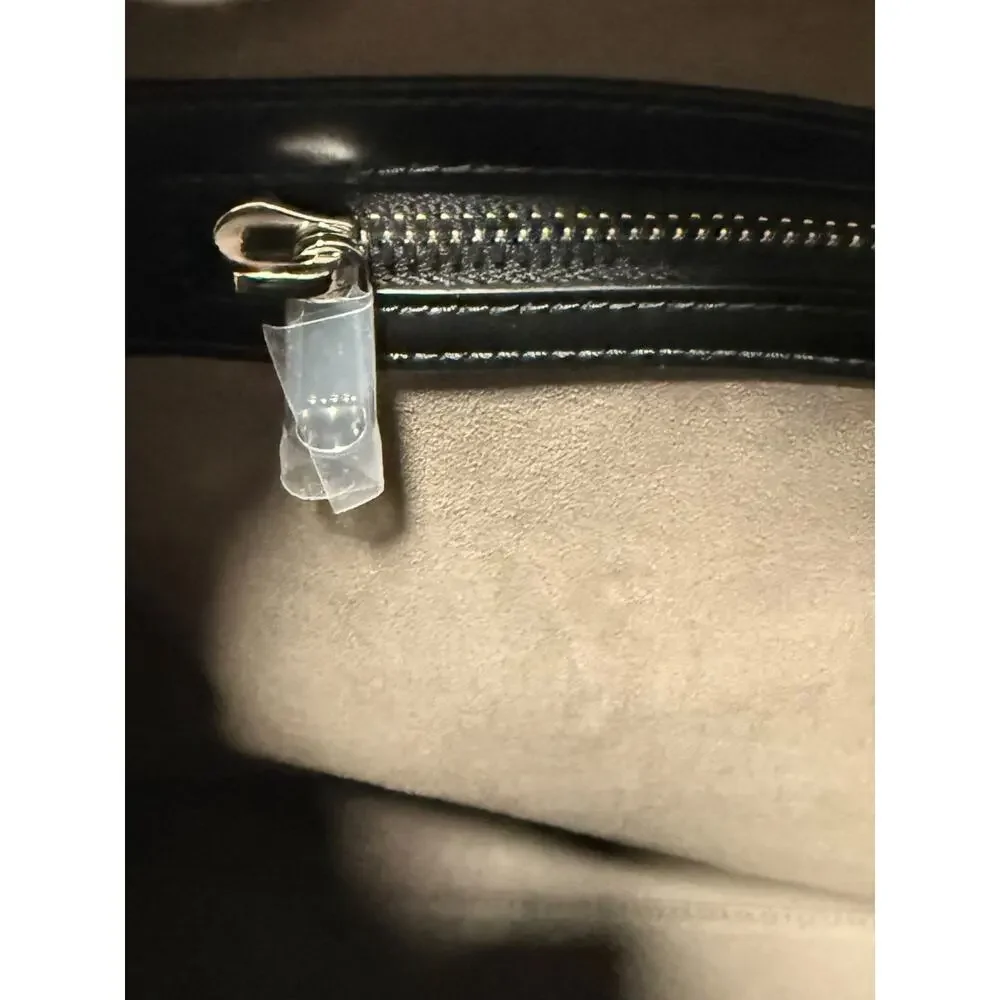 Gucci GG Supreme XL Travel Duffel Bag Beige Ebony Black Leather Full Set New